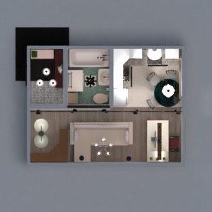 floorplans butas baldai dekoras vonia svetainė virtuvė apšvietimas studija 3d