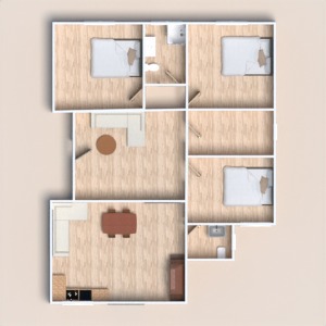 floorplans 独栋别墅 客厅 厨房 3d
