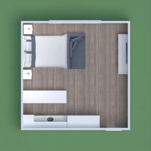 floorplans 家具 卧室 单间公寓 3d