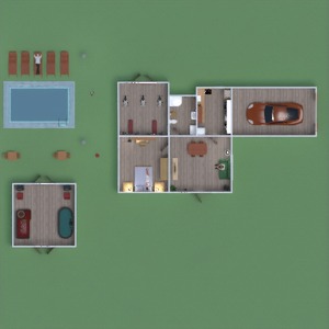 planos casa garaje cocina exterior habitación infantil 3d