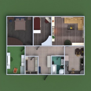 floorplans maison meubles salle de bains chambre à coucher salon cuisine chambre d'enfant rénovation 3d