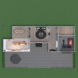 planos casa decoración salón garaje cocina exterior 3d