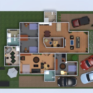 floorplans dom taras meble łazienka sypialnia garaż architektura 3d