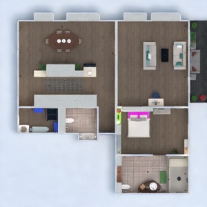 floorplans butas dekoras pasidaryk pats vonia miegamasis svetainė virtuvė sandėliukas 3d