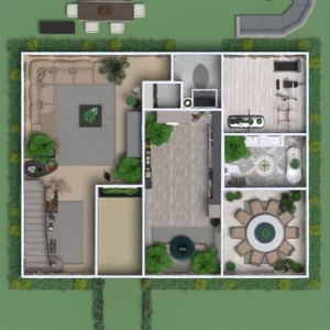 floorplans terrace entryway kitchen house living room 3d