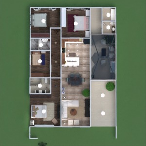 floorplans dom taras meble wystrój wnętrz sypialnia garaż kuchnia oświetlenie architektura 3d