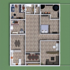 планировки квартира кухня прихожая детская ванная 3d