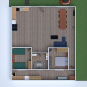 floorplans 独栋别墅 浴室 卧室 客厅 厨房 3d