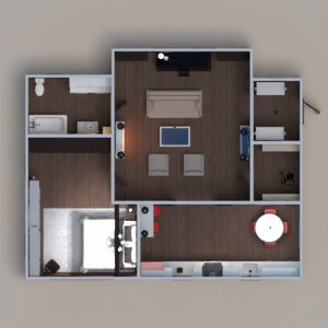 floorplans appartement meubles décoration salle de bains chambre à coucher salon 3d