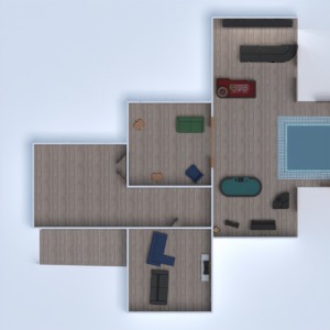 floorplans 独栋别墅 厨房 户外 家电 餐厅 3d
