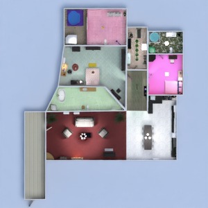 floorplans 公寓 家具 装饰 diy 浴室 卧室 厨房 3d