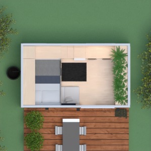 planos casa terraza muebles arquitectura 3d