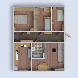 floorplans namas vonia miegamasis svetainė virtuvė vaikų kambarys valgomasis prieškambaris 3d