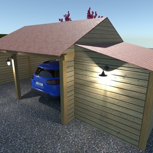 floorplans house garage outdoor landscape storage 3d
