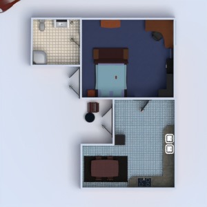 floorplans butas miegamasis virtuvė 3d