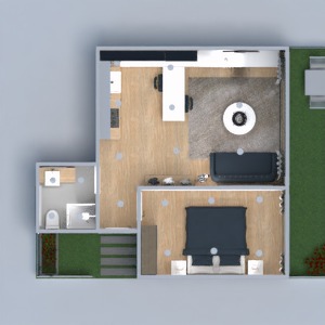 floorplans appartement salle de bains chambre à coucher cuisine salle à manger 3d