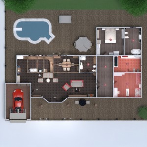 floorplans 独栋别墅 家具 装饰 卧室 客厅 厨房 3d