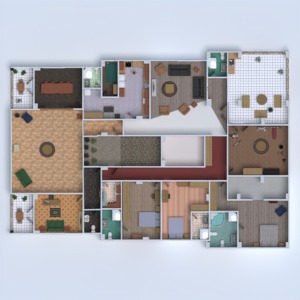 floorplans mieszkanie dom taras meble łazienka sypialnia pokój dzienny kuchnia pokój diecięcy biuro jadalnia przechowywanie wejście 3d