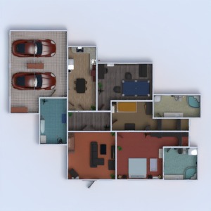 floorplans 独栋别墅 家具 装饰 浴室 卧室 客厅 车库 厨房 儿童房 照明 改造 家电 3d