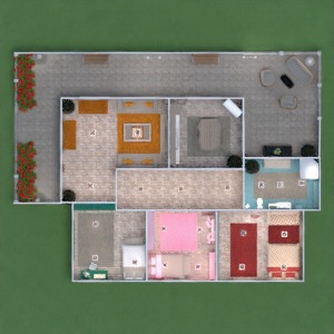 floorplans dom taras wystrój wnętrz łazienka sypialnia pokój dzienny kuchnia na zewnątrz pokój diecięcy oświetlenie wejście 3d