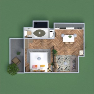 planos apartamento terraza muebles decoración arquitectura 3d