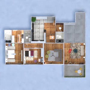floorplans appartement meubles décoration salle de bains chambre à coucher cuisine eclairage maison salle à manger architecture entrée 3d