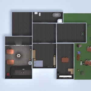floorplans 独栋别墅 家具 厨房 儿童房 餐厅 3d