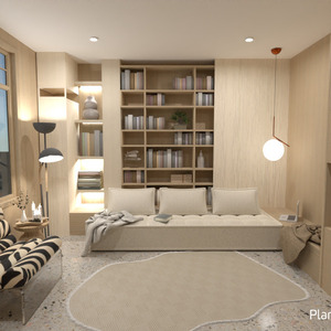 planos apartamento muebles salón trastero 3d