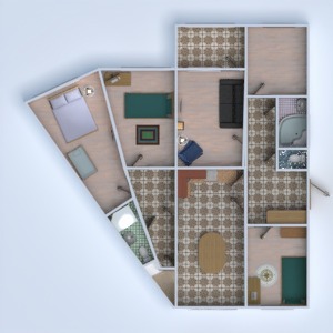 floorplans apartamento garagem cozinha área externa quarto infantil 3d