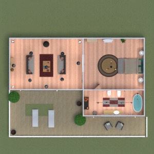 floorplans 独栋别墅 家具 装饰 浴室 卧室 客厅 车库 厨房 照明 家电 餐厅 结构 3d