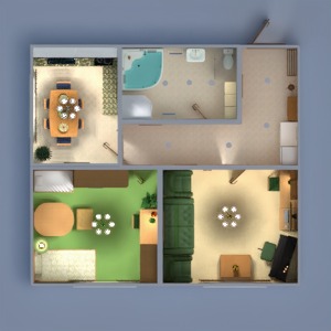 floorplans appartement meubles décoration salle de bains salon cuisine chambre d'enfant eclairage entrée 3d