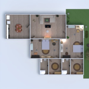 floorplans 独栋别墅 浴室 户外 餐厅 单间公寓 3d