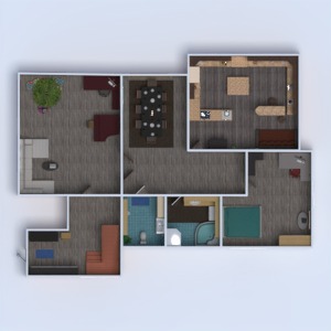 floorplans maison meubles salle de bains chambre à coucher cuisine 3d
