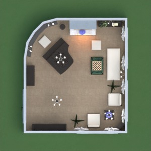 floorplans meble wystrój wnętrz pokój dzienny mieszkanie typu studio 3d