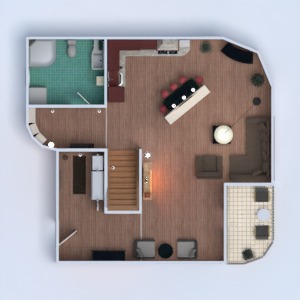 floorplans 独栋别墅 露台 家具 浴室 卧室 客厅 照明 家电 餐厅 结构 3d