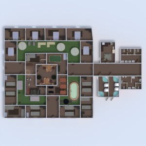 floorplans 独栋别墅 卧室 客厅 厨房 办公室 景观 餐厅 3d
