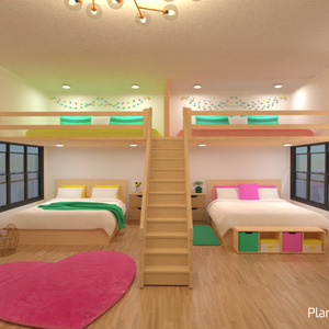 planos dormitorio habitación infantil despacho 3d