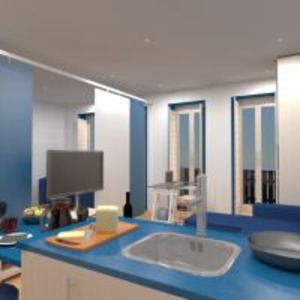 floorplans baldai miegamasis virtuvė 3d