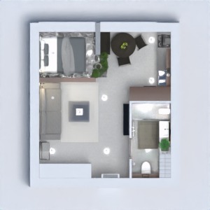 planos apartamento cuarto de baño dormitorio salón estudio 3d