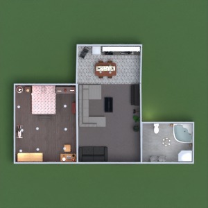 floorplans butas vonia miegamasis svetainė virtuvė 3d