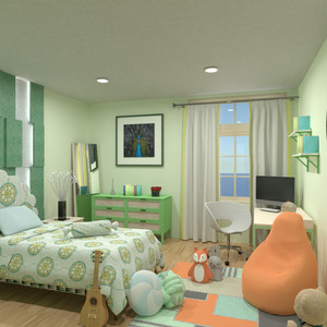 floorplans meubles décoration chambre d'enfant eclairage 3d