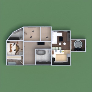 planos apartamento arquitectura descansillo 3d
