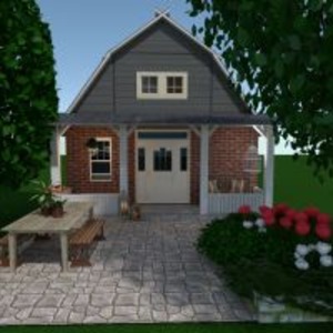 planos casa muebles exterior arquitectura descansillo 3d