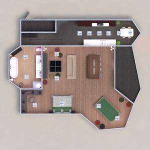 floorplans mieszkanie taras meble wystrój wnętrz sypialnia pokój dzienny kuchnia jadalnia mieszkanie typu studio 3d