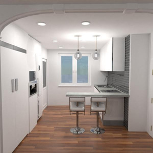 floorplans vonia miegamasis svetainė virtuvė renovacija 3d