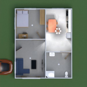 planos casa cuarto de baño dormitorio salón 3d