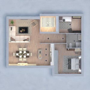 floorplans appartement maison chambre à coucher salon salle à manger 3d