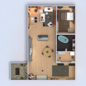 floorplans butas terasa baldai dekoras pasidaryk pats vonia miegamasis svetainė virtuvė sandėliukas 3d