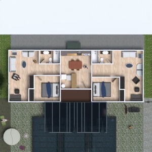 planos apartamento cocina exterior hogar terraza 3d