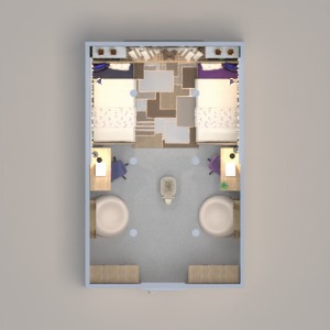 floorplans maison meubles décoration chambre d'enfant eclairage 3d